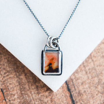 Dendritic Agate Square Necklace