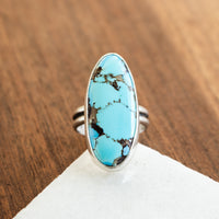 Size 8.75 | Golden Hills Turquoise Long Oval Ring