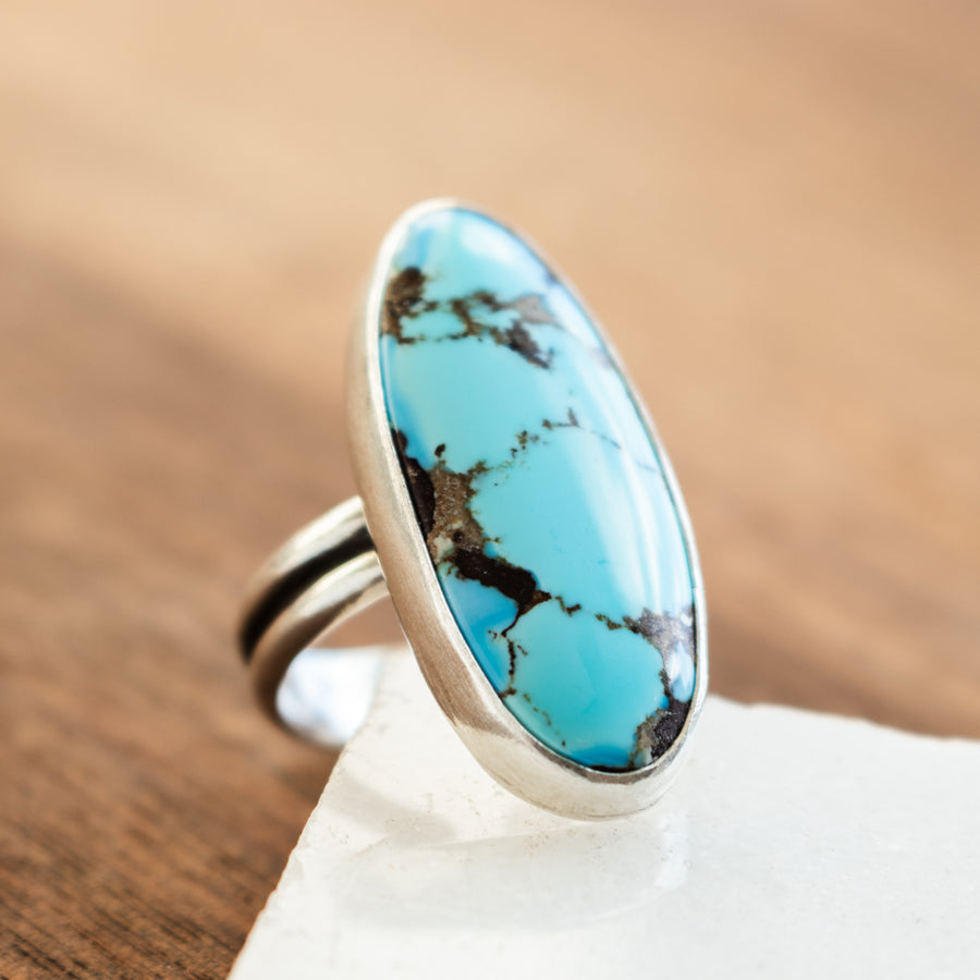 Size 8.75 | Golden Hills Turquoise Long Oval Ring