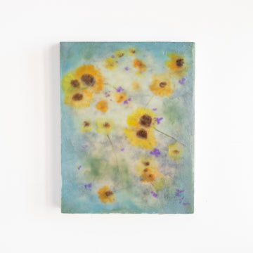 Yellow Wildflowers | 6x8 Encaustic