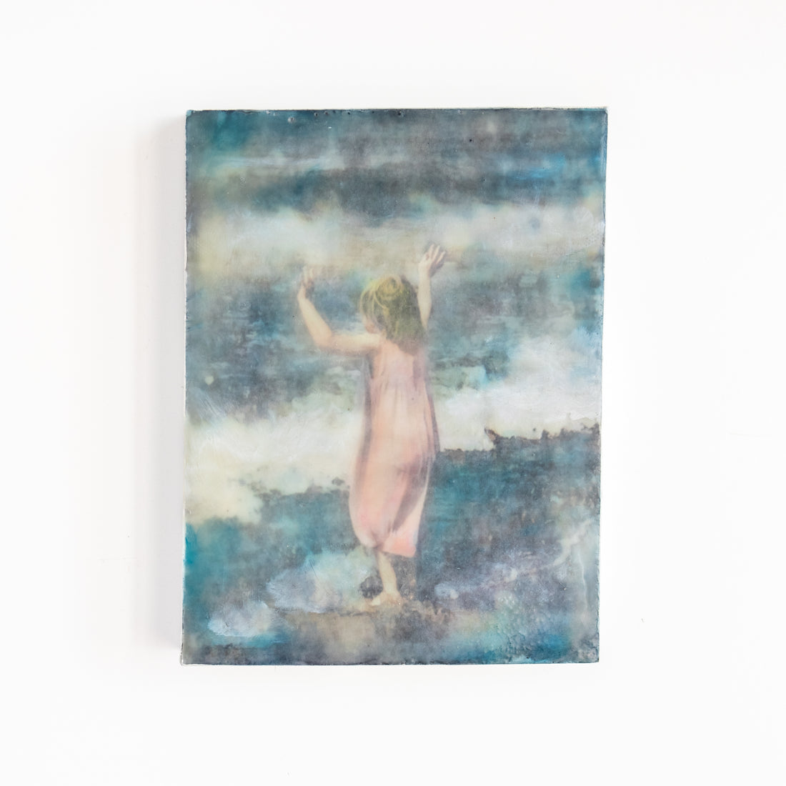 Child On Shore | 6x8 Encaustic