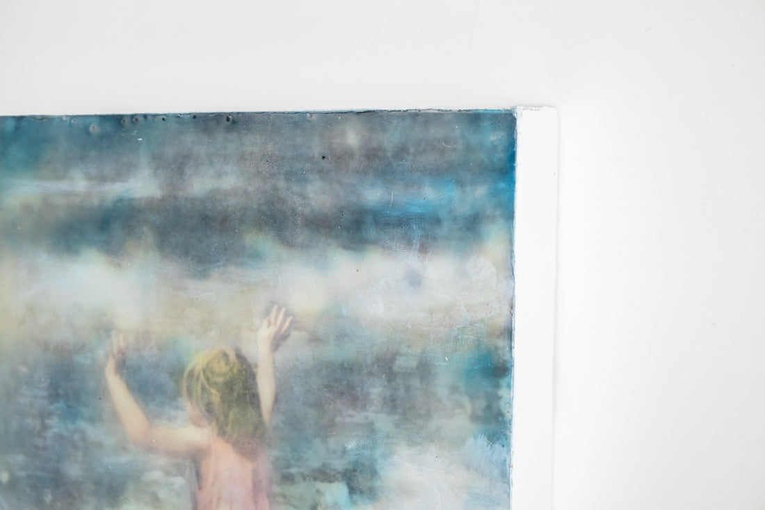 Child On Shore | 6x8 Encaustic