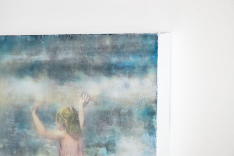 Child On Shore | 6x8 Encaustic
