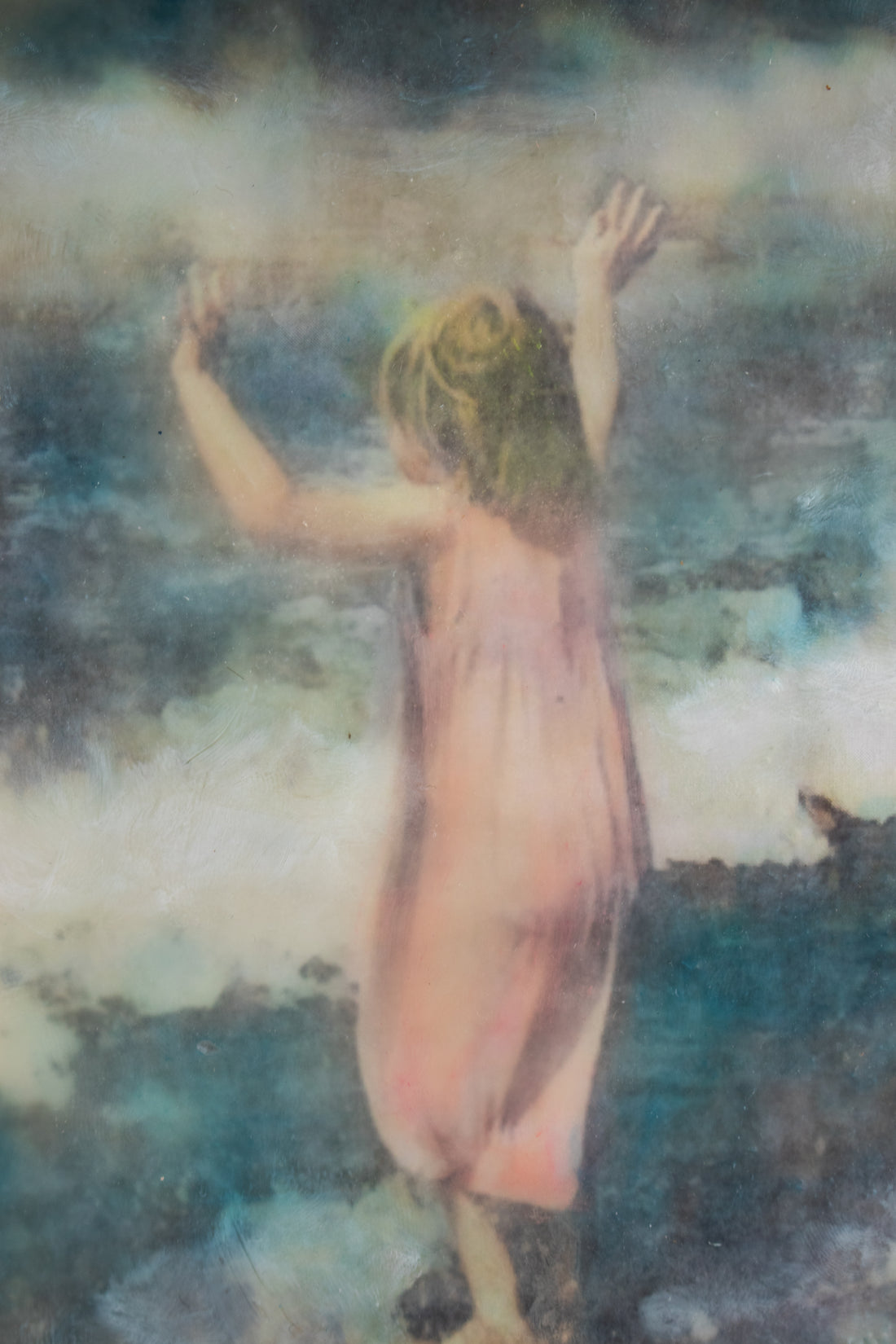Child On Shore | 6x8 Encaustic