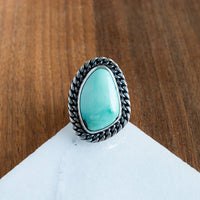 Size 9 | Variscite & Curb Chain Ring