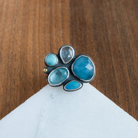 Size 7 | Aquamarine, Opal, Kyanite, & Turquoise Cluster Ring