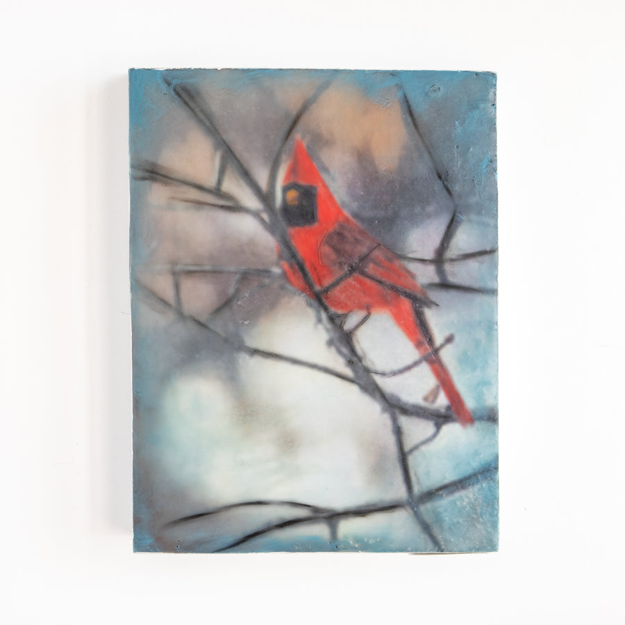 Cardinal  | 6x8 Encaustic