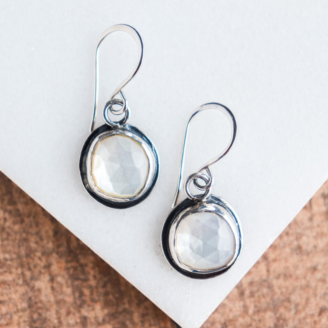 Pearl Rosecut Single Drop Dangle Earrings