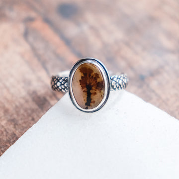 Size 7.5 | Dendritic Agate Scales Ring