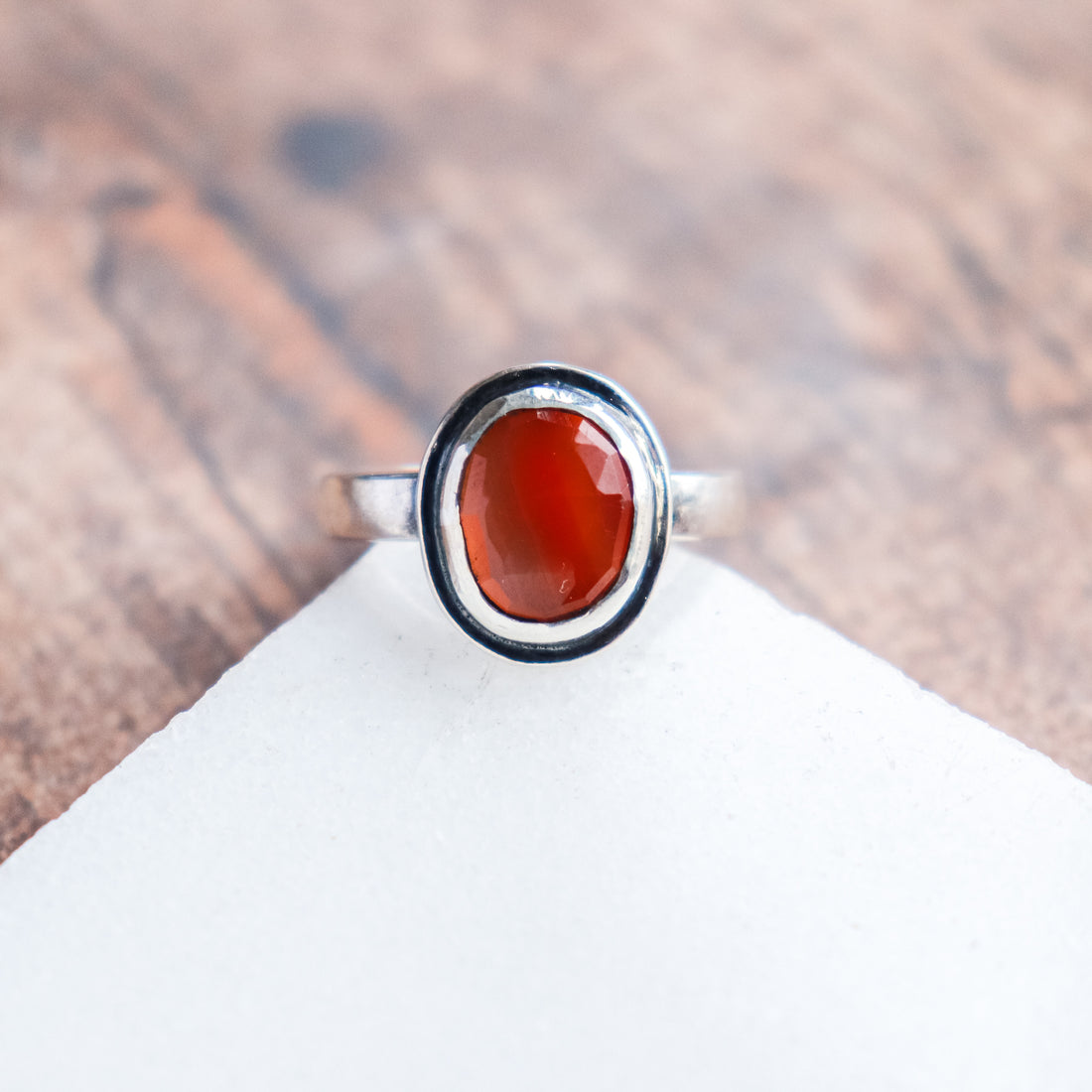 Size 7 | Botswana Agate Orange Ombre Ring