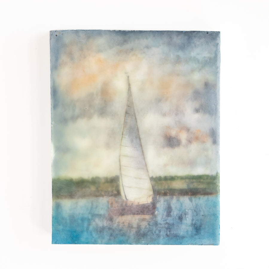 Sailboat | 6x8 Encaustic