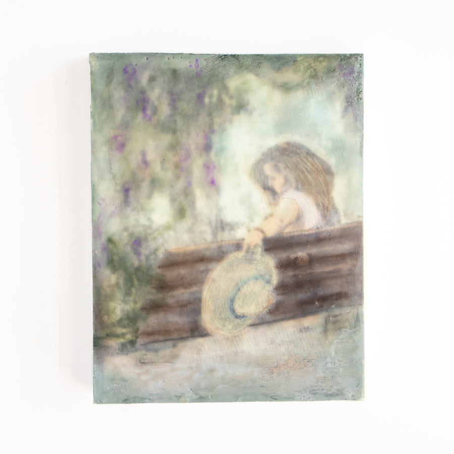 Reflection Girl | 6x8 Encaustic