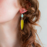 #8 Turquoise & Vesuvianite Dagger Earrings