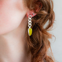 Vesuvianite & Curb Chain Earrings