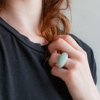 Size 7.5 | Yungai Turquoise & Botanical Band Ring