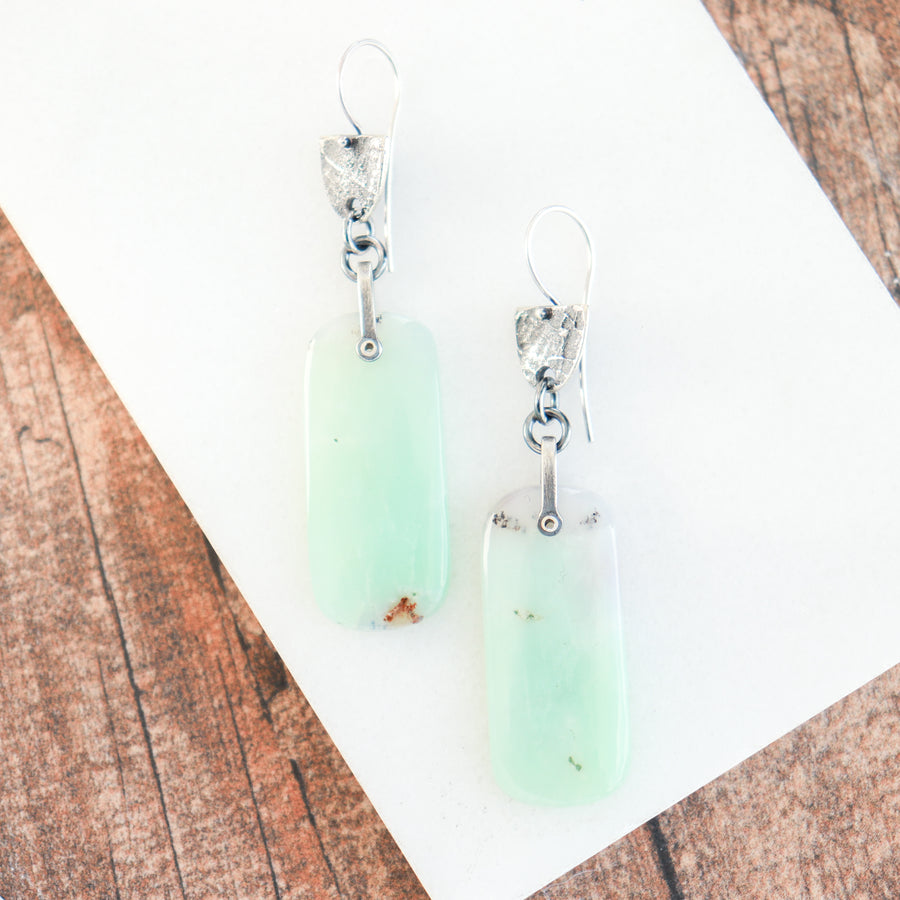 Chrysoprase Lrg Lunar Tab Earrings