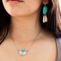 Royston Turquoise with Brass Step Necklace