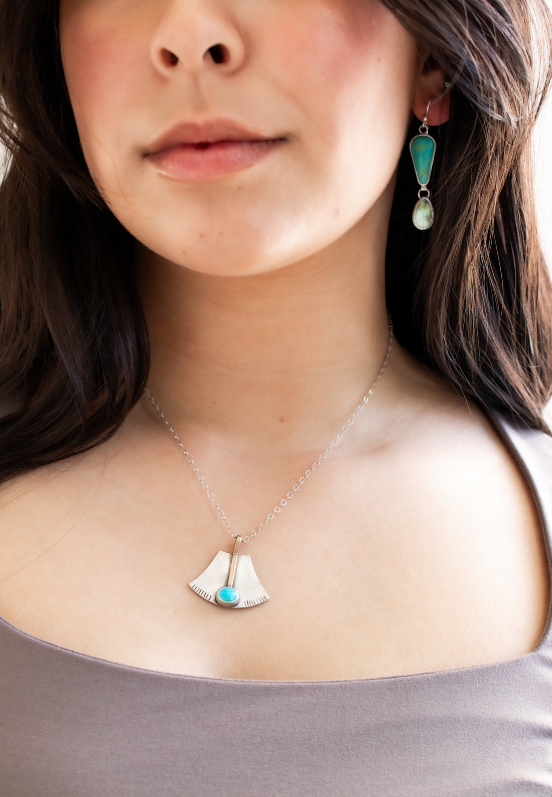 Royston Turquoise & Palomino Dangle Earrings