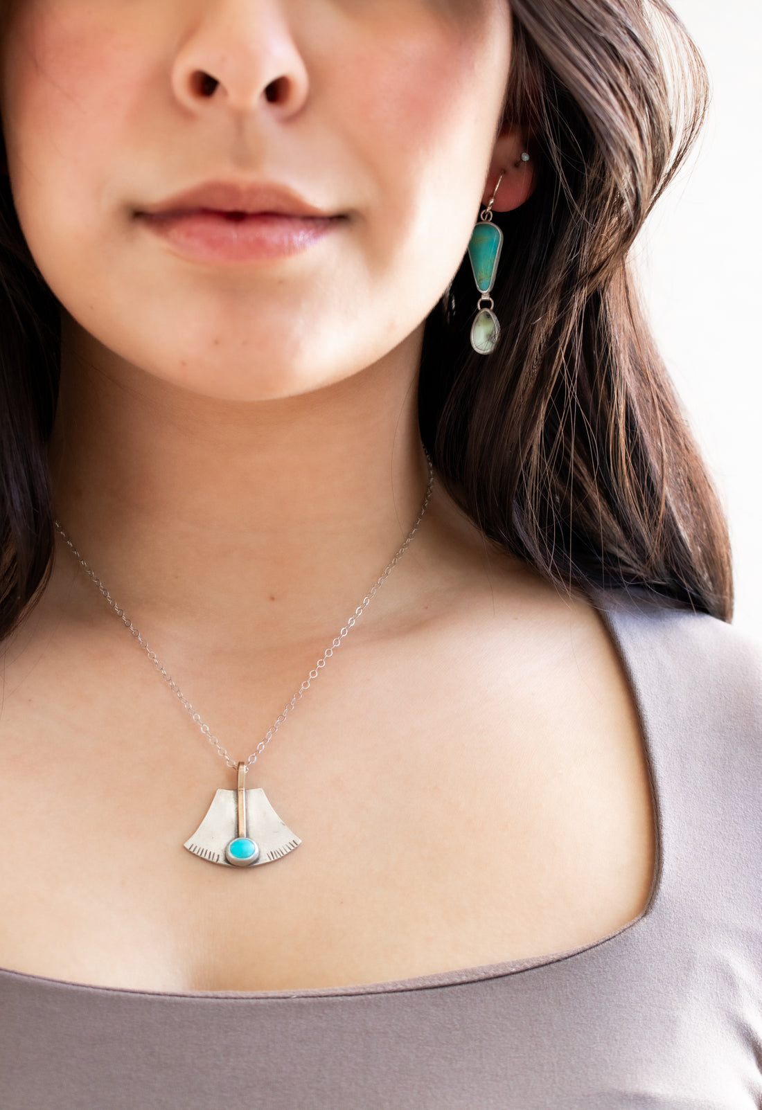 Royston Turquoise with Brass Bell Necklace