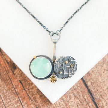 Chalcedony Citrine Duo Necklace