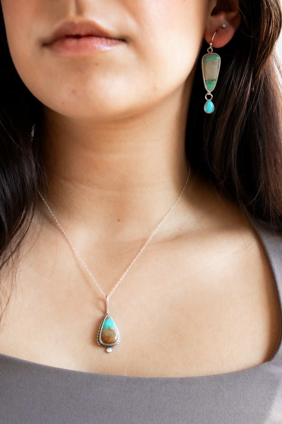 Royston Ribbon & Sleeping Beauty Turquoise Earrings no.1