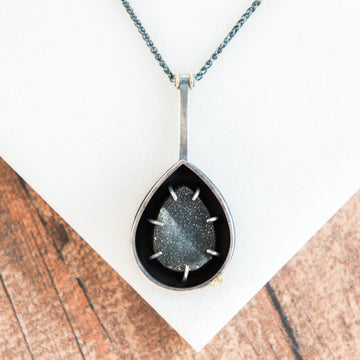 Agate Druzy Shadow Box Necklace