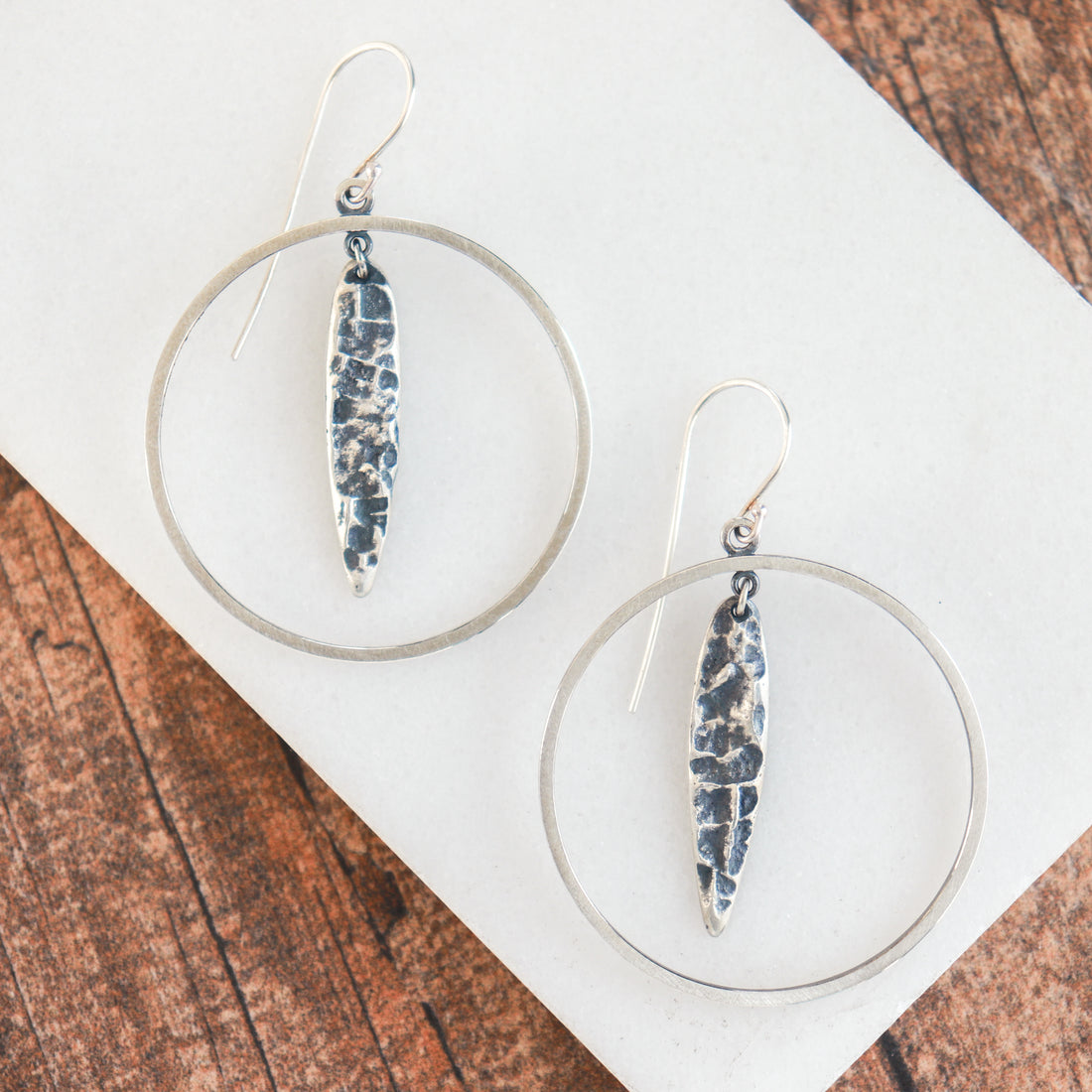 Lunar Droplet Circle Earrings