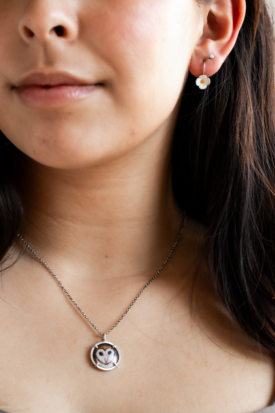 Mini Flower Earrings White