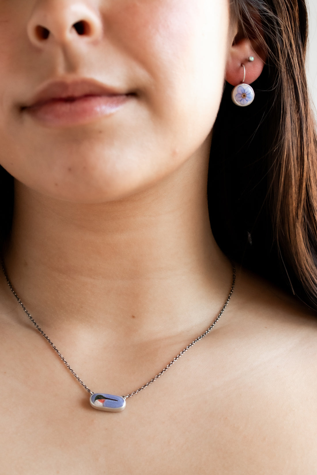 Forget Me Not Enamel Earrings