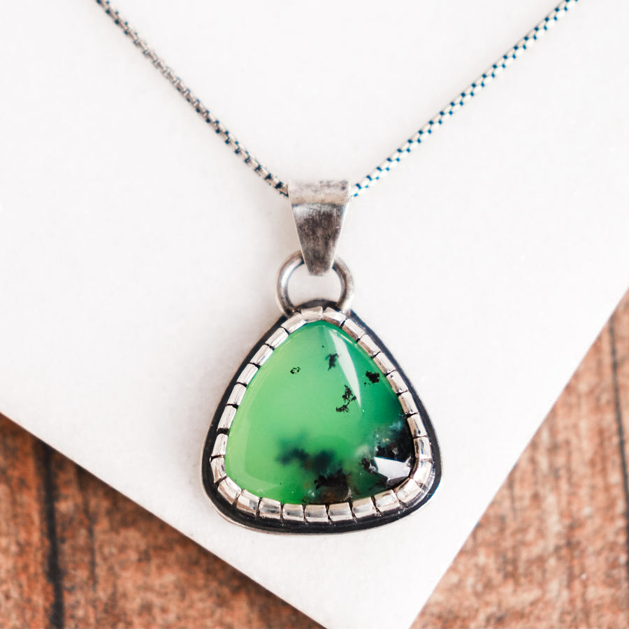 Green Chrysoprase Triangle Necklace