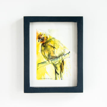 Yellow/Orange Bird on Branch | 7x9