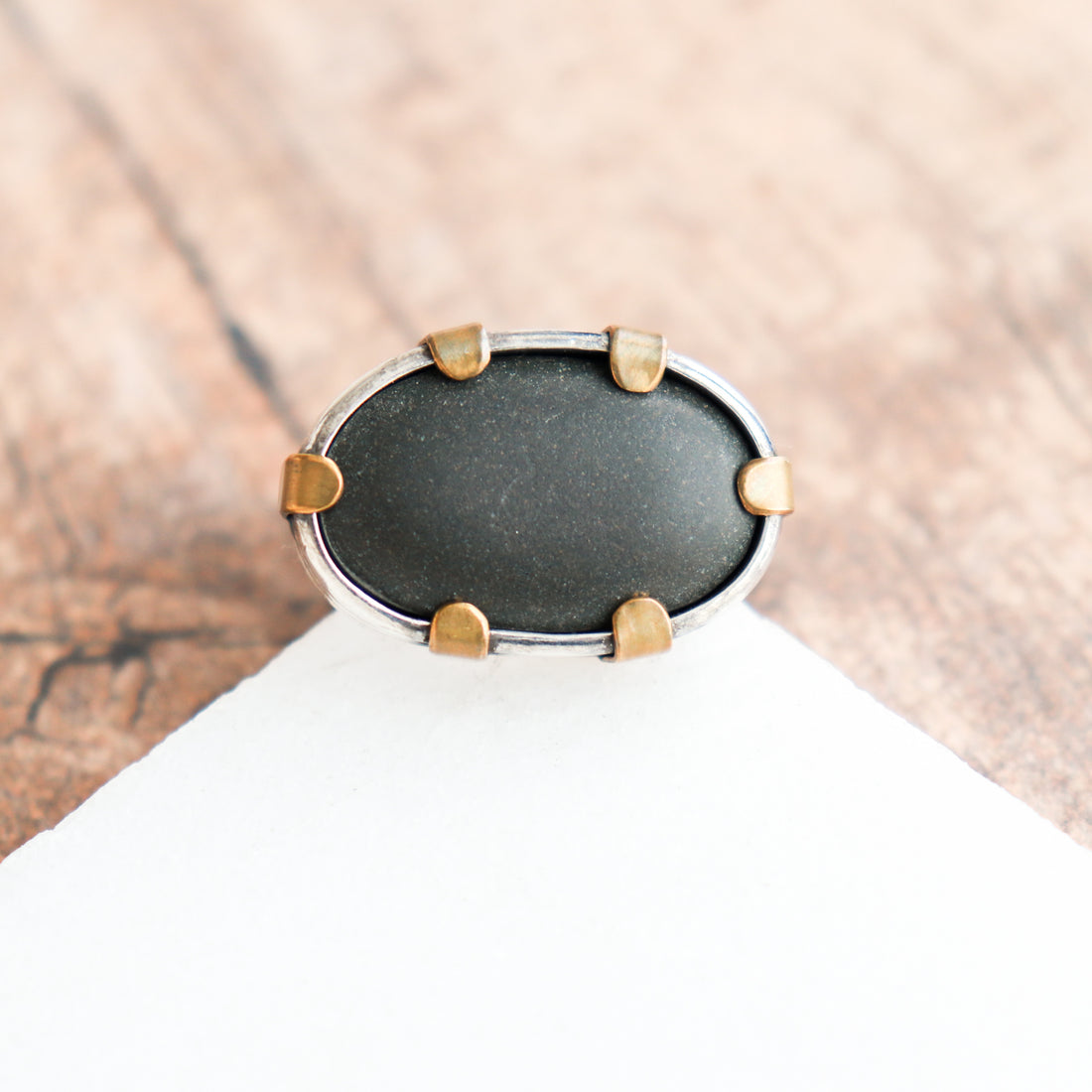 Size 7.5 | Black MI Pebble Ring