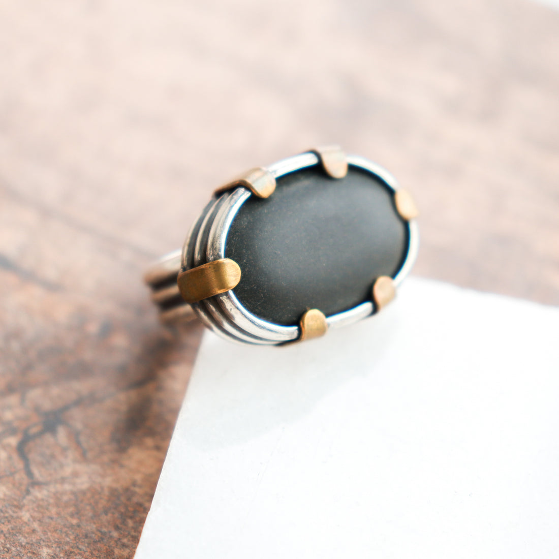Size 7.5 | Black MI Pebble Ring
