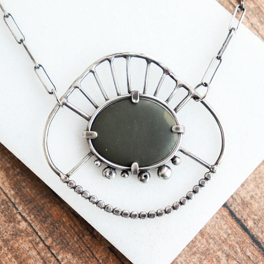 Black MI Stone Necklace