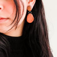 MI Brick & Pebble Stud Earrings