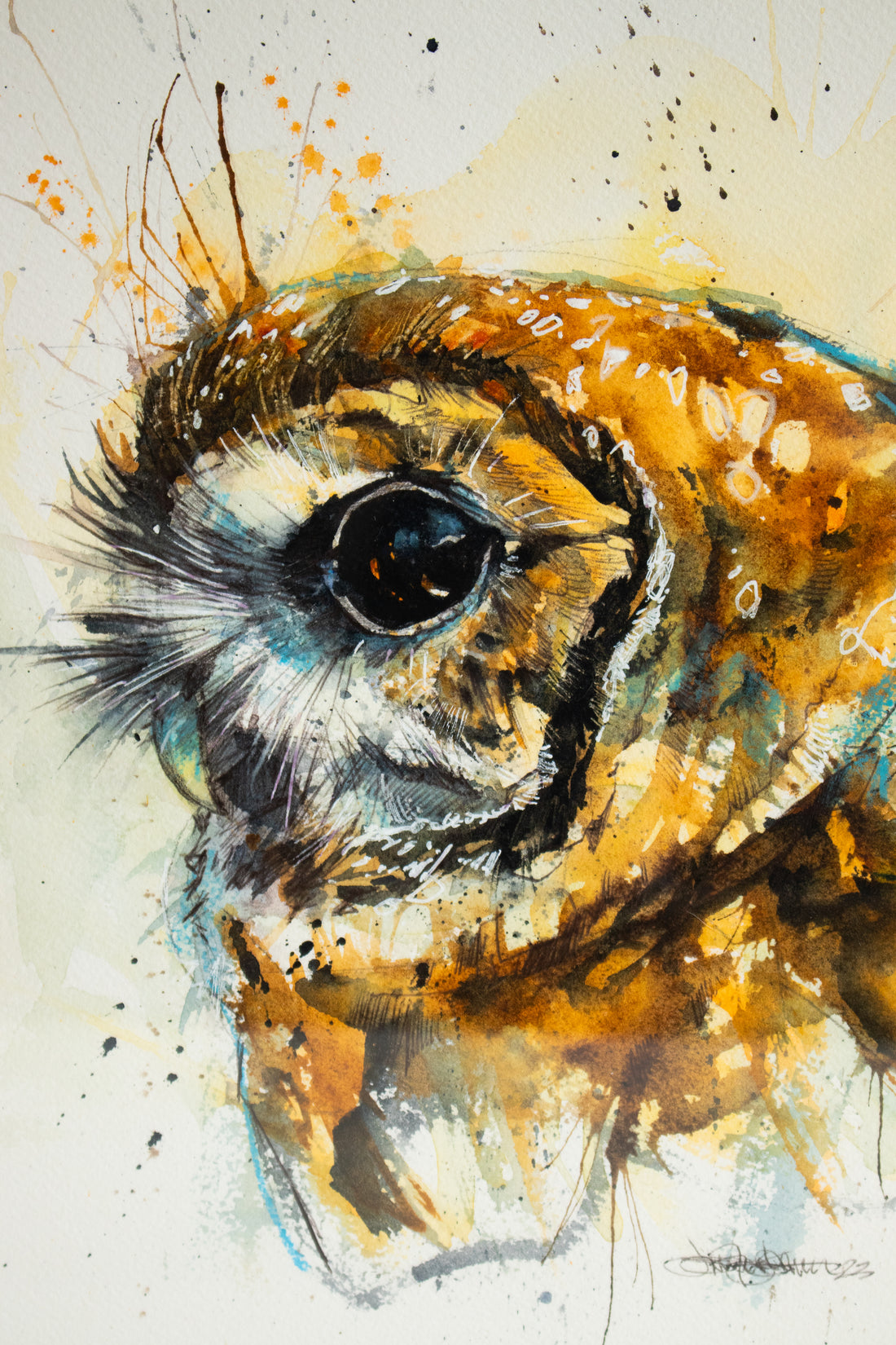 Barn Owl Watercolor | 12x15