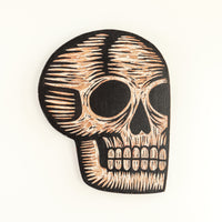 Skull 9x11 | Painted Wood Carving