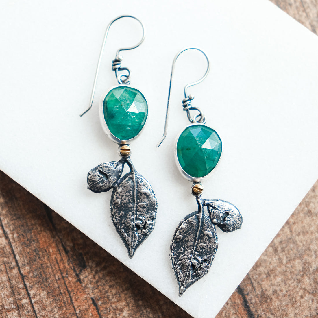 Gandiderite Rose Leave Earrings no.1