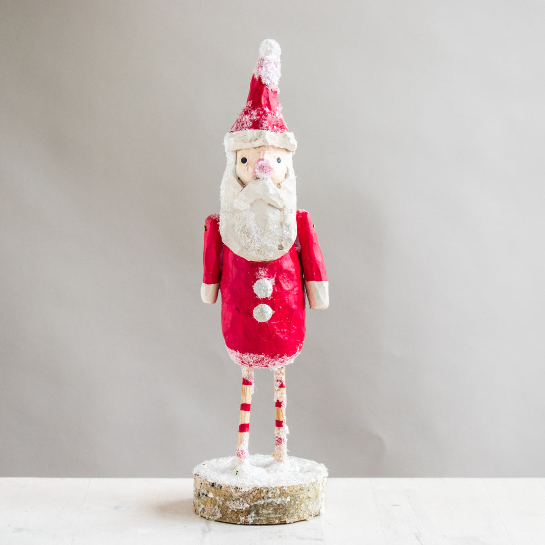 Santa Claus Carved Figure | Red