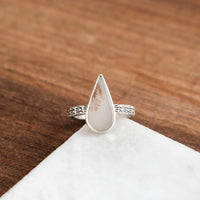 Size 6.25 | Dendritic Agate Teardrop Ring