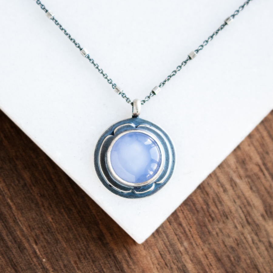 Chalcedony Anchor Necklace