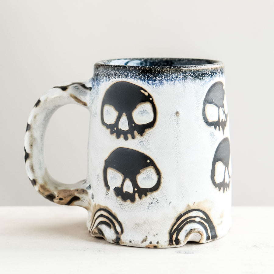 Double Row White Skull Mug no.2