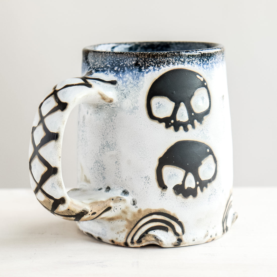 Double Row White Skull Mug no.2