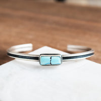 Rectangle Turquoise Double Shank Cuff