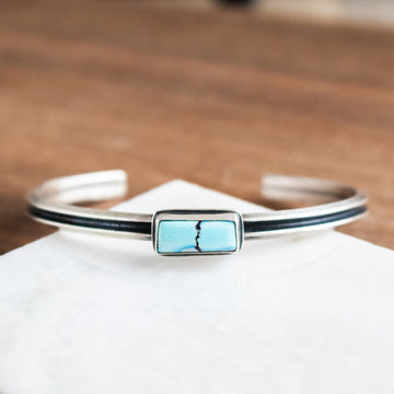 Rectangle Turquoise Double Shank Cuff