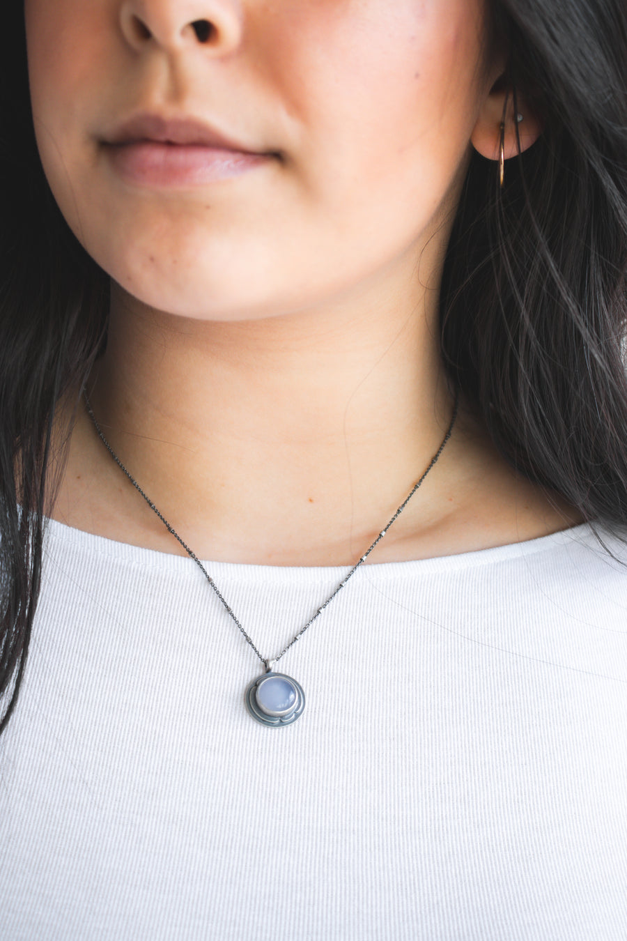 Chalcedony Anchor Necklace