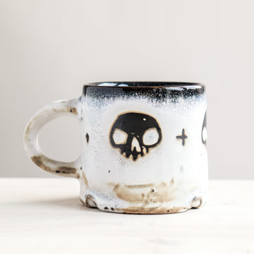 White Triple Skull Mug