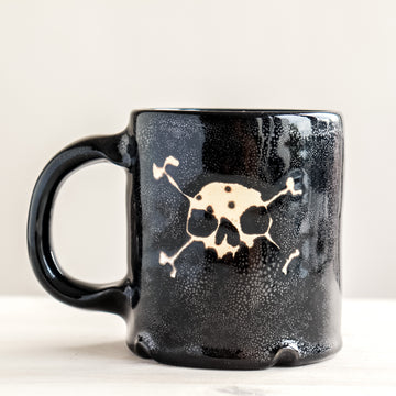 Double Skull Crossbones Black Mug