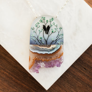 Two Birds Crystal Necklace