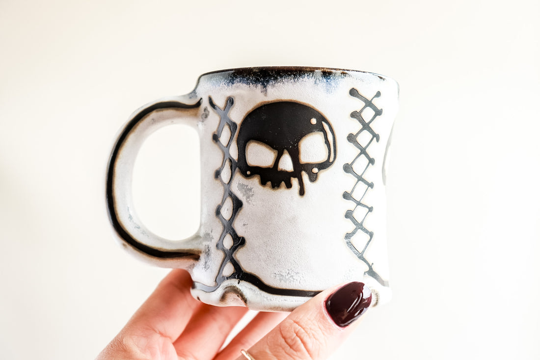 Lace-Up Skulls Mug